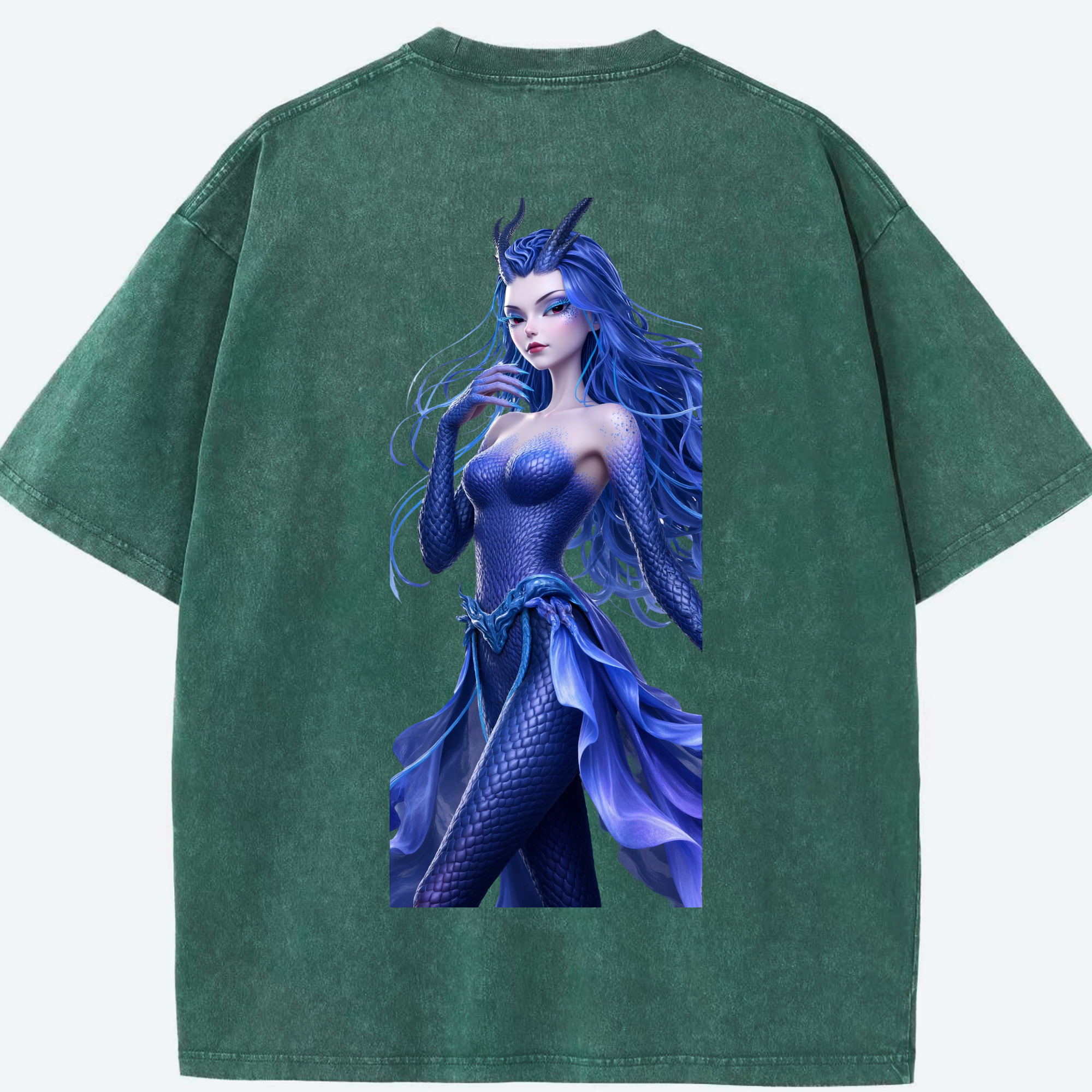（画像用） Ne Zha 2 ナタ 魔童の大暴れ 綿100% ヴィンテージ風 半袖Tシャツ（背面プリント）